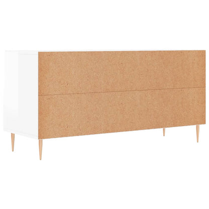 TV Cabinet High Gloss White 102x36x50 cm Engineered Wood