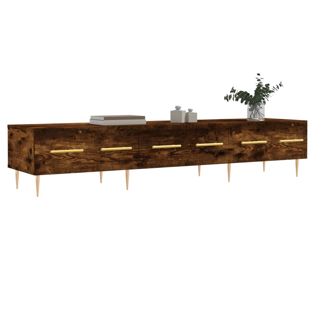 TV Cabinet Smoked Oak 150x36x30 cm Engineered Wood