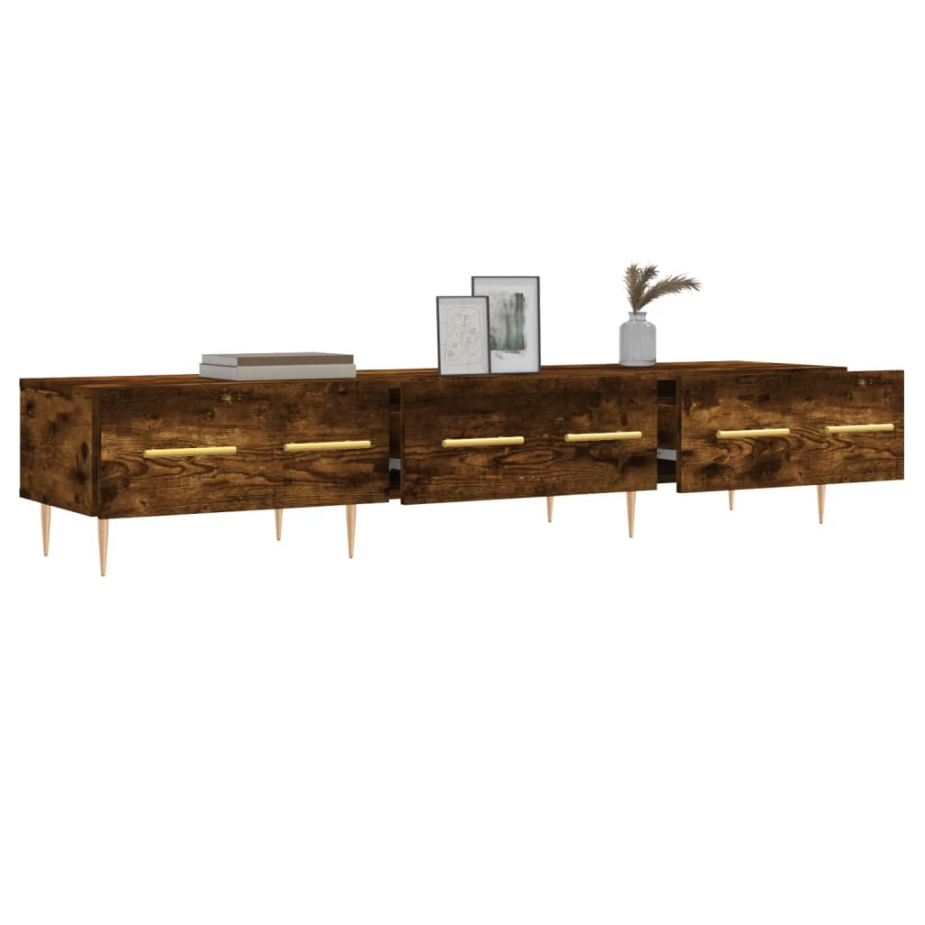 TV Cabinet Smoked Oak 150x36x30 cm Engineered Wood