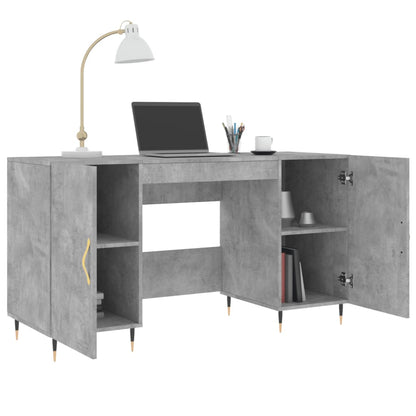 Desk Concrete Grey 140x50x75 cm Engineered Wood