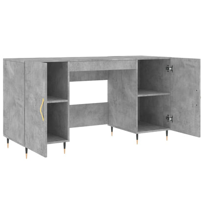 Desk Concrete Grey 140x50x75 cm Engineered Wood