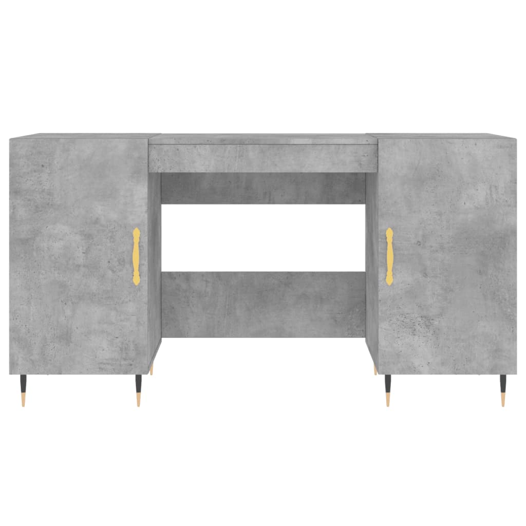 Desk Concrete Grey 140x50x75 cm Engineered Wood