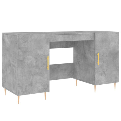 Desk Concrete Grey 140x50x75 cm Engineered Wood