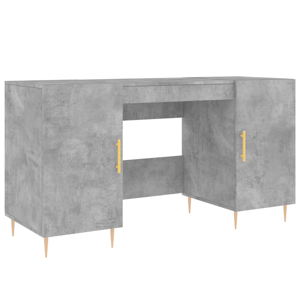 Desk Concrete Grey 140x50x75 cm Engineered Wood