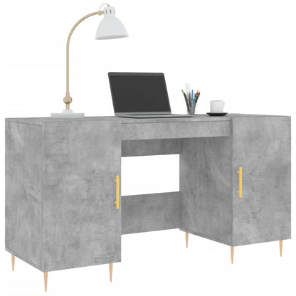 Desk Concrete Grey 140x50x75 cm Engineered Wood