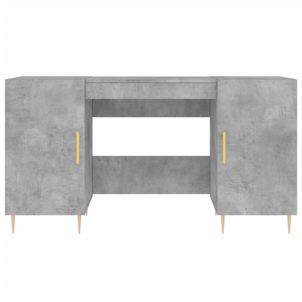 Desk Concrete Grey 140x50x75 cm Engineered Wood