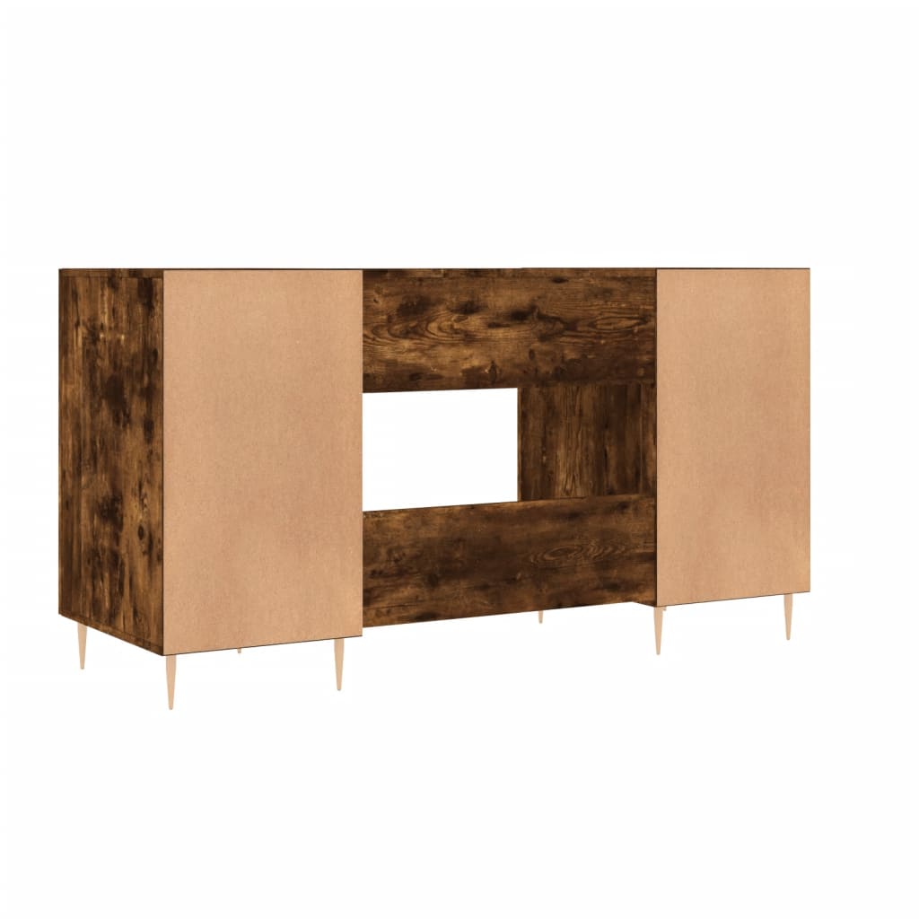 Desk Smoked Oak 140x50x75 cm Engineered Wood