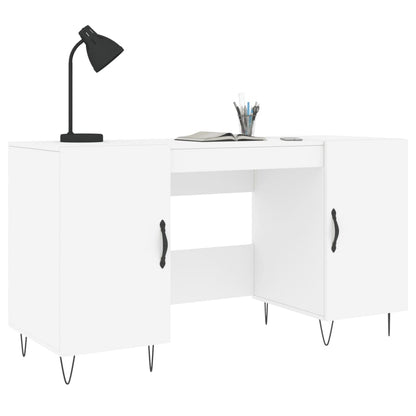 Desk White 140x50x75 cm Engineered Wood