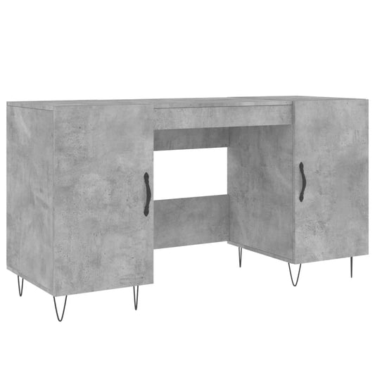 Desk Concrete Grey 140x50x75 cm Engineered Wood