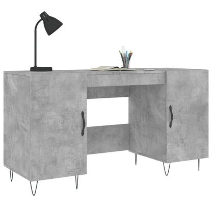 Desk Concrete Grey 140x50x75 cm Engineered Wood