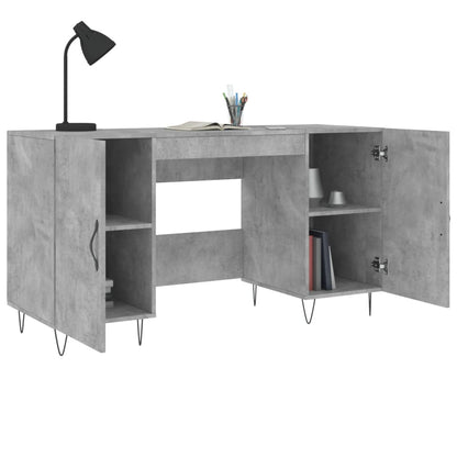 Desk Concrete Grey 140x50x75 cm Engineered Wood