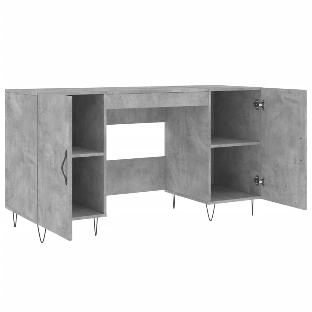 Desk Concrete Grey 140x50x75 cm Engineered Wood
