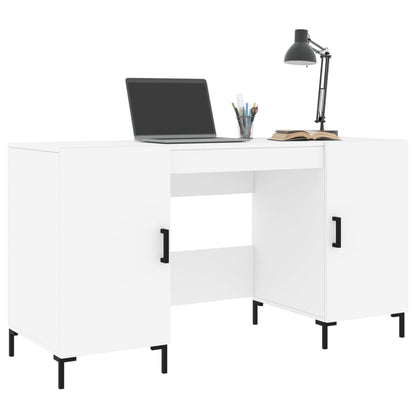 Desk White 140x50x75 cm Engineered Wood