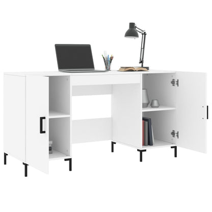 Desk White 140x50x75 cm Engineered Wood