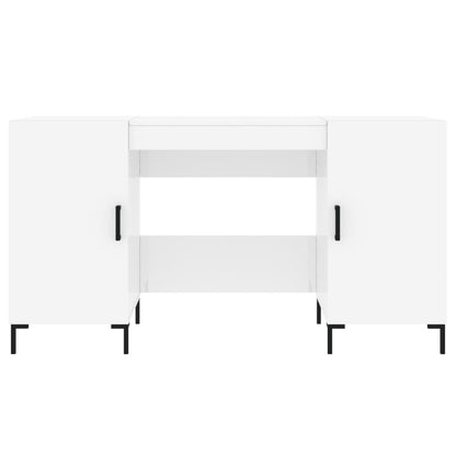 Desk High Gloss White 140x50x75 cm Engineered Wood