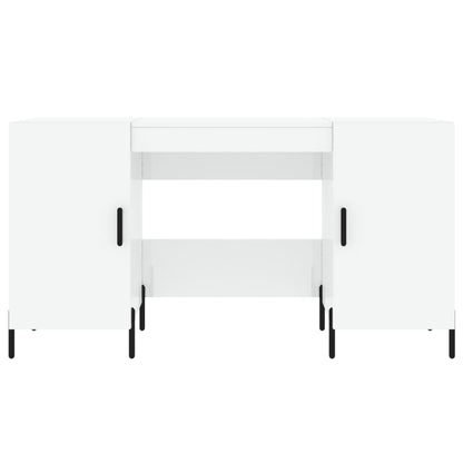 Desk High Gloss White 140x50x75 cm Engineered Wood