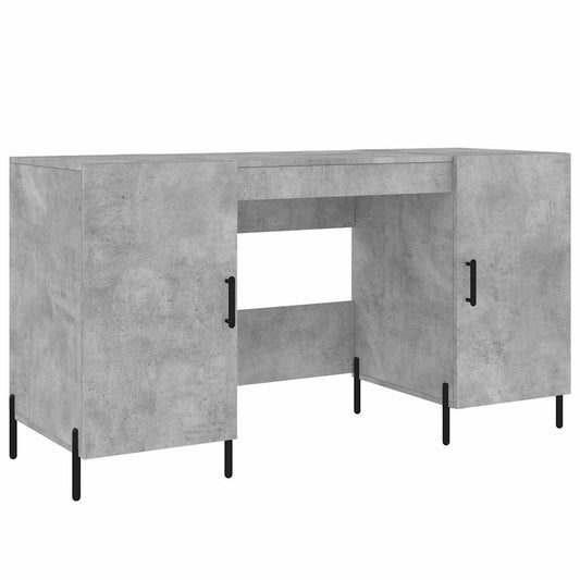 Desk Concrete Grey 140x50x75 cm Engineered Wood