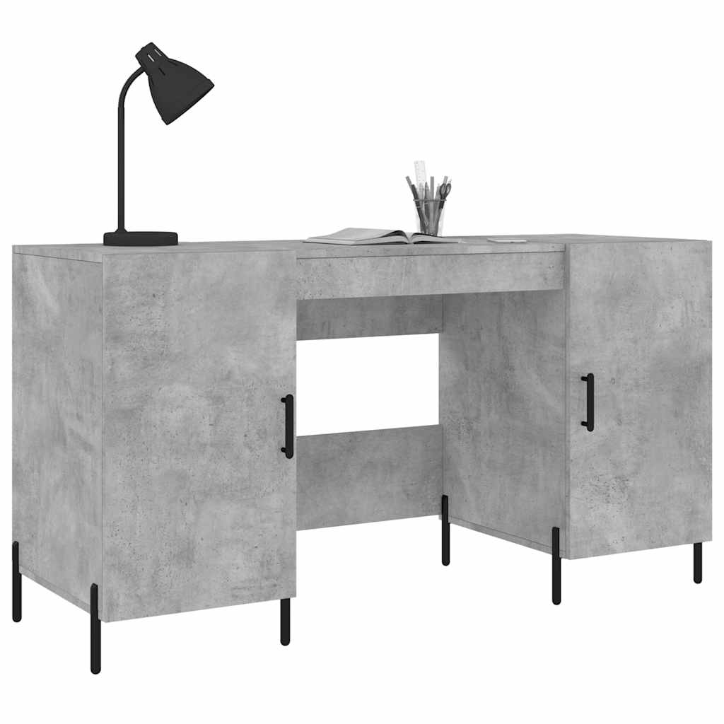 Desk Concrete Grey 140x50x75 cm Engineered Wood