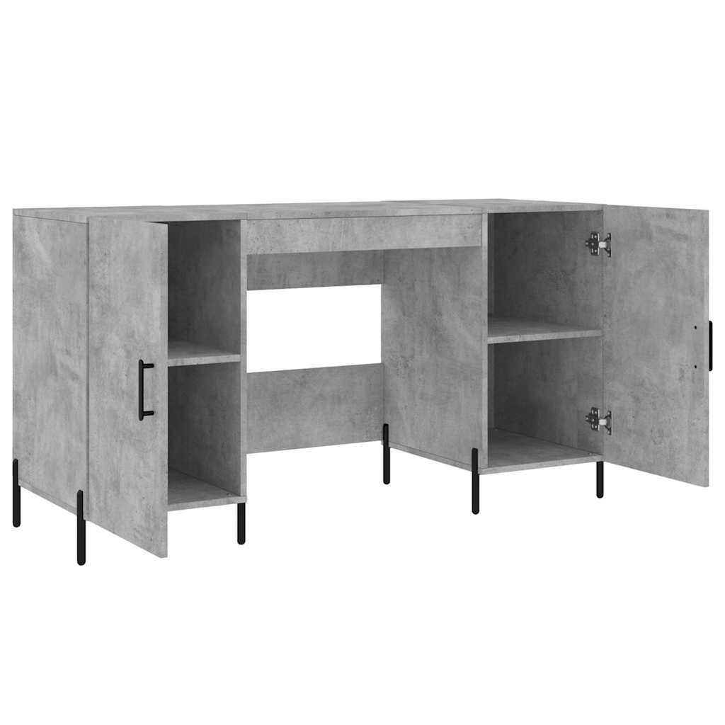 Desk Concrete Grey 140x50x75 cm Engineered Wood