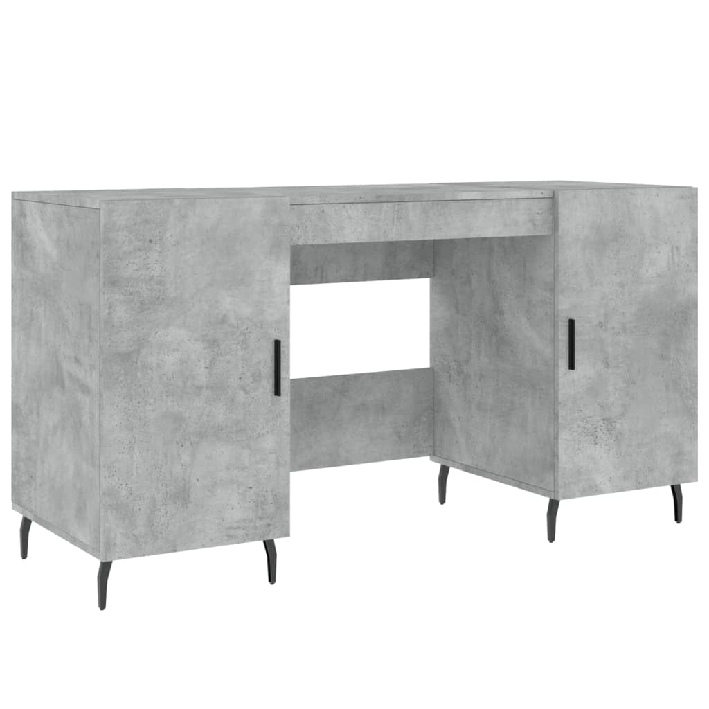 Desk Concrete Grey 140x50x75 cm Engineered Wood