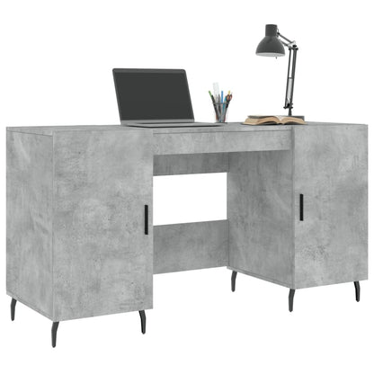 Desk Concrete Grey 140x50x75 cm Engineered Wood
