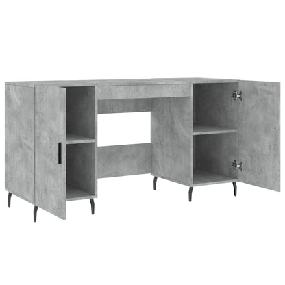 Desk Concrete Grey 140x50x75 cm Engineered Wood