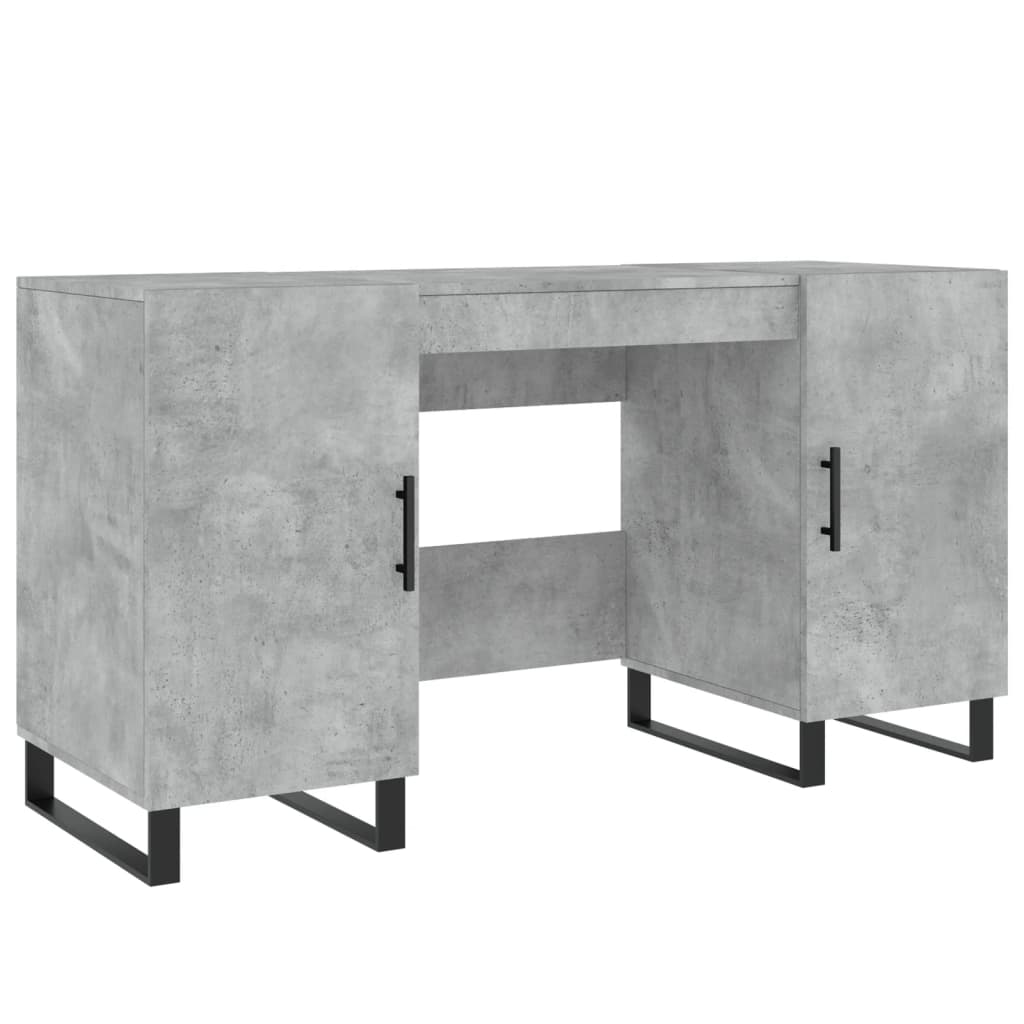 Desk Concrete Grey 140x50x75 cm Engineered Wood