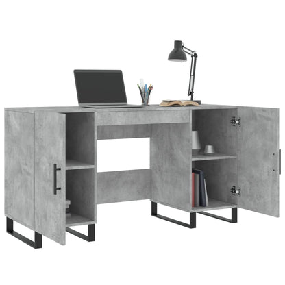 Desk Concrete Grey 140x50x75 cm Engineered Wood