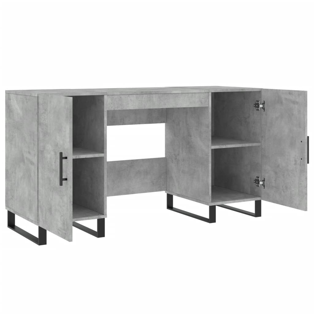 Desk Concrete Grey 140x50x75 cm Engineered Wood