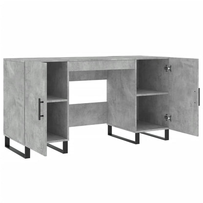 Desk Concrete Grey 140x50x75 cm Engineered Wood