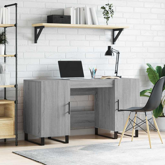 Desk Grey Sonoma 140x50x75 cm Engineered Wood