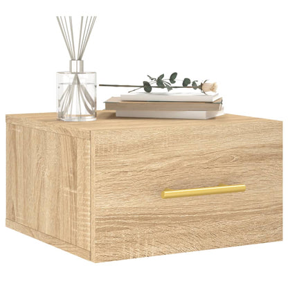 Wall-mounted Bedside Cabinet | Set of 2 | Sonoma oak | Engineered wood
