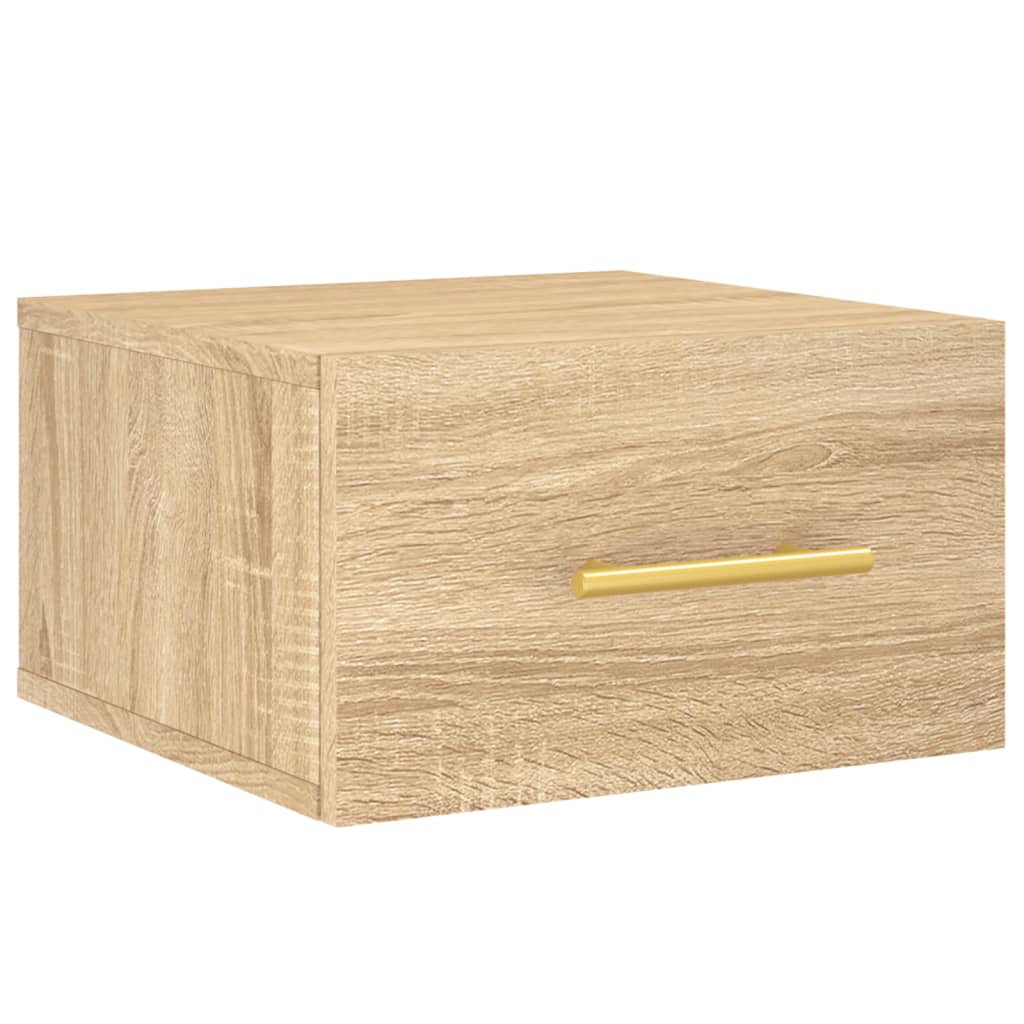 Wall-mounted Bedside Cabinet | Set of 2 | Sonoma oak | Engineered wood