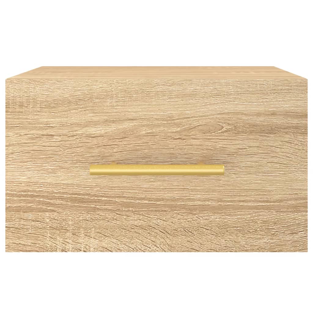 Wall-mounted Bedside Cabinet | Set of 2 | Sonoma oak | Engineered wood