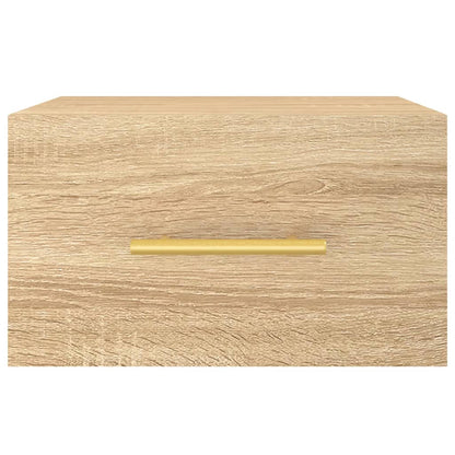 Wall-mounted Bedside Cabinet | Set of 2 | Sonoma oak | Engineered wood