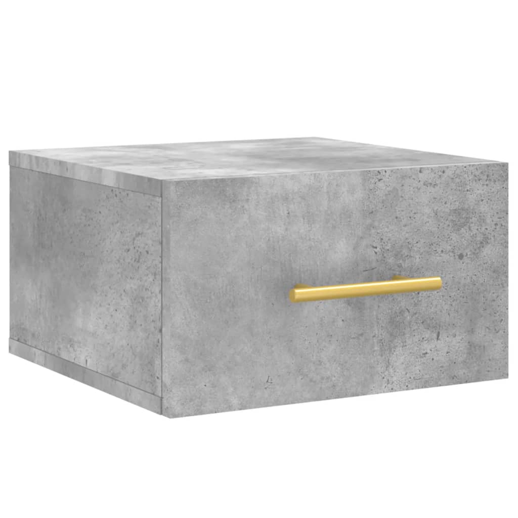 Wall-mounted Bedside Cabinet | Set of 2 | Concrete grey | Engineered wood