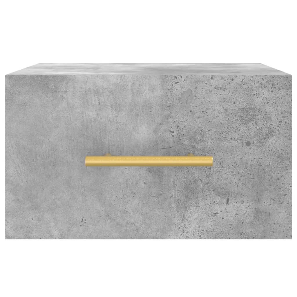 Wall-mounted Bedside Cabinet | Set of 2 | Concrete grey | Engineered wood