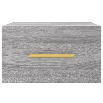Wall-mounted Bedside Cabinet | Set of 2 | Grey sonoma | Engineered wood