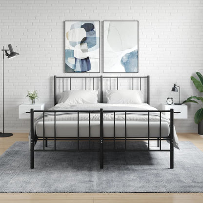 Wall-mounted Bedside Cabinet | Set of 2 | White | Engineered wood