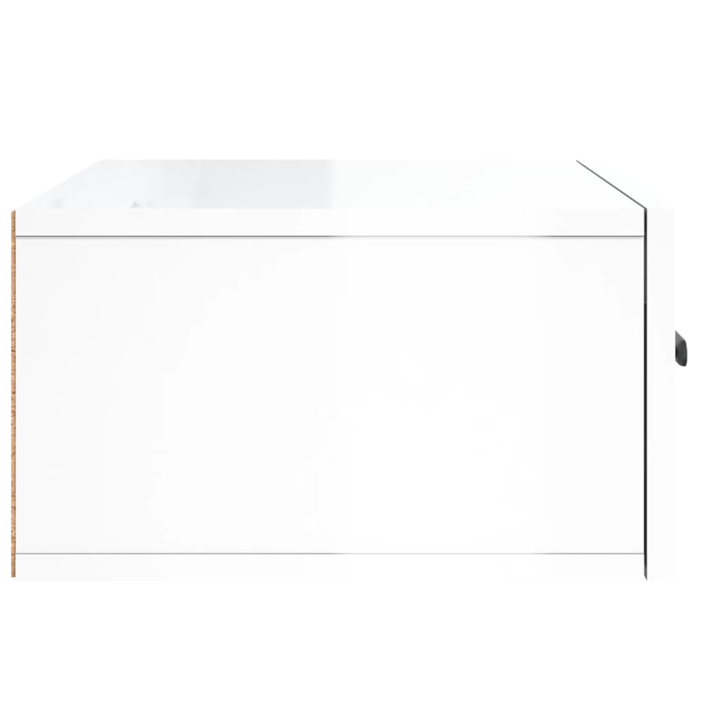 Wall-mounted Bedside Cabinet | Set of 2 | High gloss white