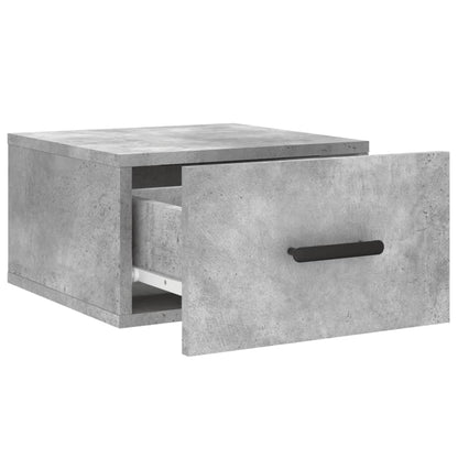 Wall-mounted Bedside Cabinet | Set of 2 | Concrete grey | Engineered wood