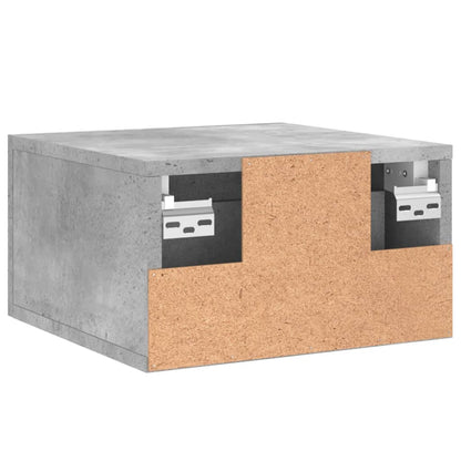 Wall-mounted Bedside Cabinet | Set of 2 | Concrete grey | Engineered wood