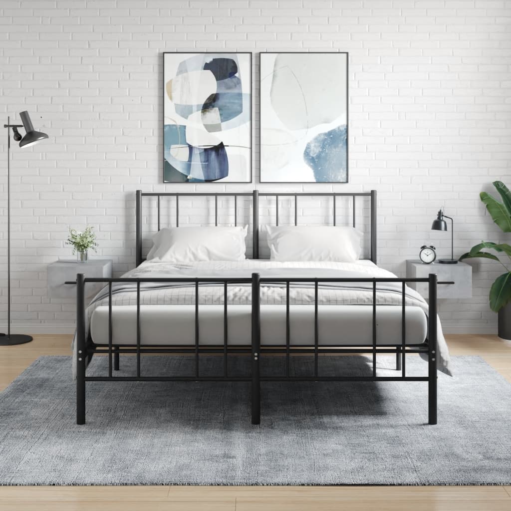 Wall-mounted Bedside Cabinet | Set of 2 | Concrete grey | Engineered wood