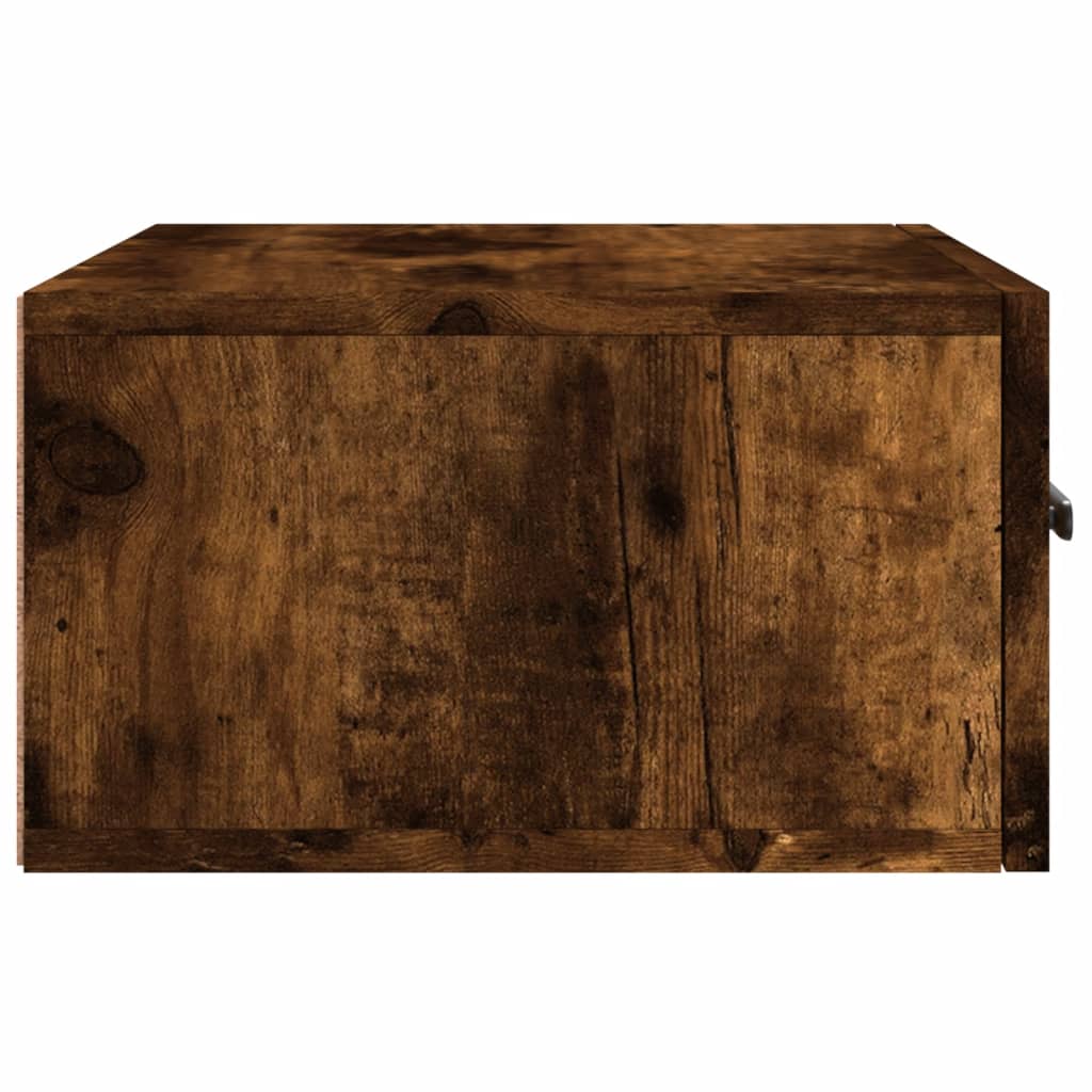 Wall-mounted Bedside Cabinet | Set of 2 | Smoked oak | Engineered wood