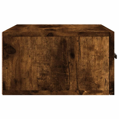 Wall-mounted Bedside Cabinet | Set of 2 | Smoked oak | Engineered wood