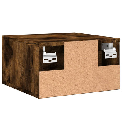 Wall-mounted Bedside Cabinet | Set of 2 | Smoked oak | Engineered wood