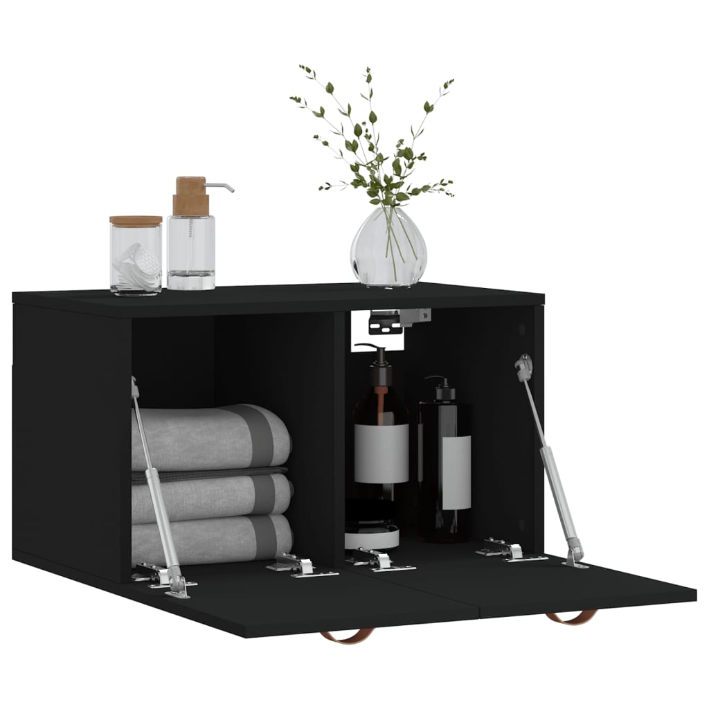Wall Cabinet Black 60x36.5x35 cm Engineered Wood