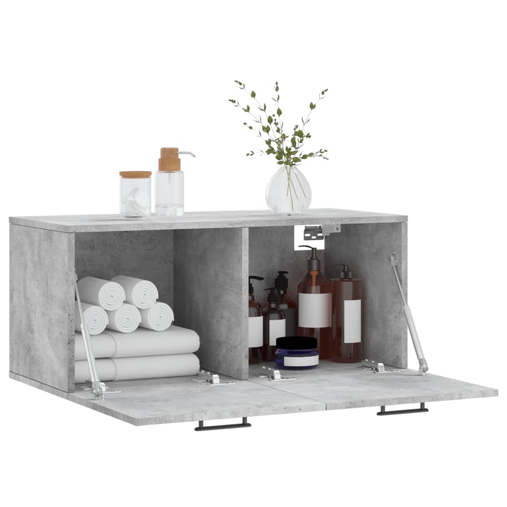 Wall Cabinet Concrete Grey 80x36.5x35 cm Engineered Wood