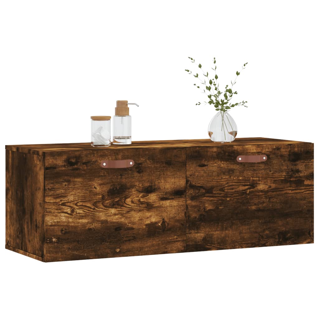 Wall Cabinet Smoked Oak 100x36.5x35 cm Engineered Wood