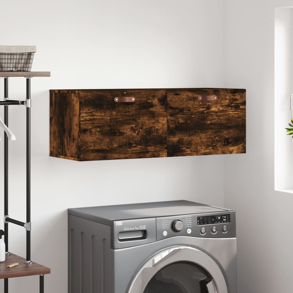 Wall Cabinet Smoked Oak 100x36.5x35 cm Engineered Wood